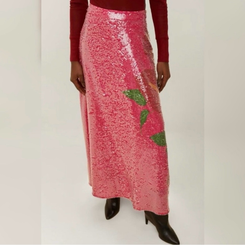 FARM Rio Pink Sequin Maxi Skirt